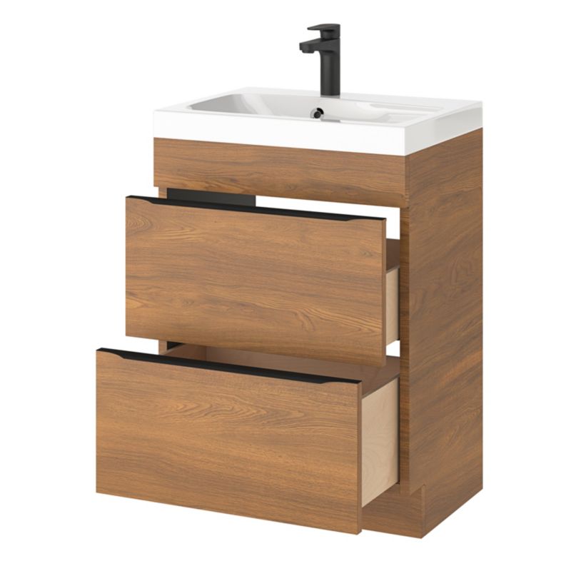 Szafka pod umywalkę Goodhome Imandra stojąca 60 cm orzech