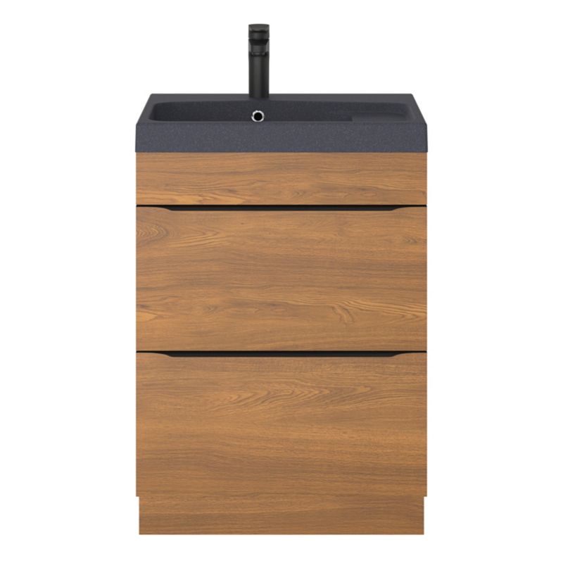 Szafka pod umywalkę Goodhome Imandra stojąca 60 cm orzech