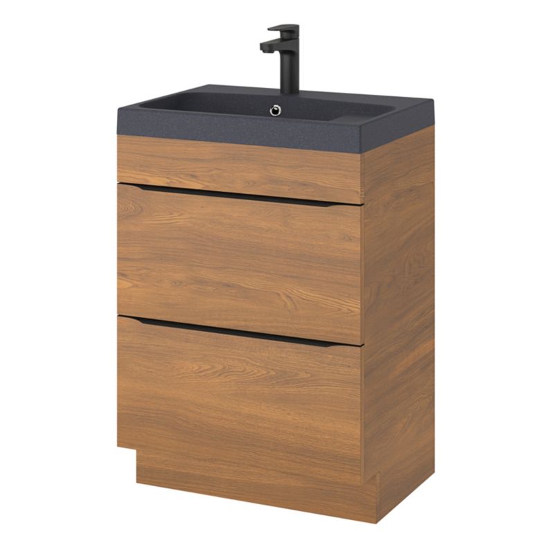 Szafka pod umywalkę Goodhome Imandra stojąca 60 cm orzech