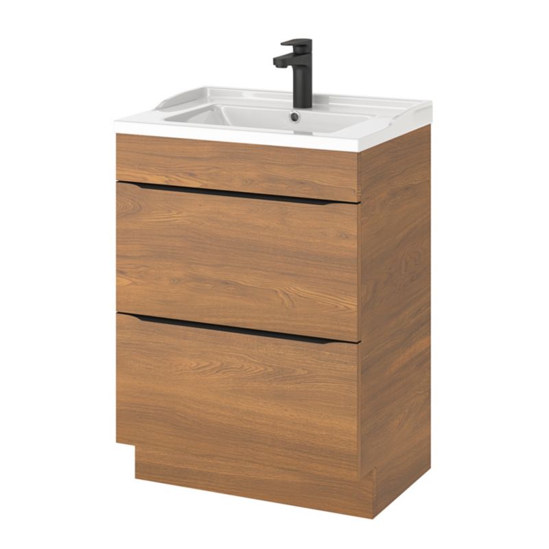Szafka pod umywalkę Goodhome Imandra stojąca 60 cm orzech