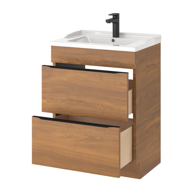 Szafka pod umywalkę Goodhome Imandra stojąca 60 cm orzech