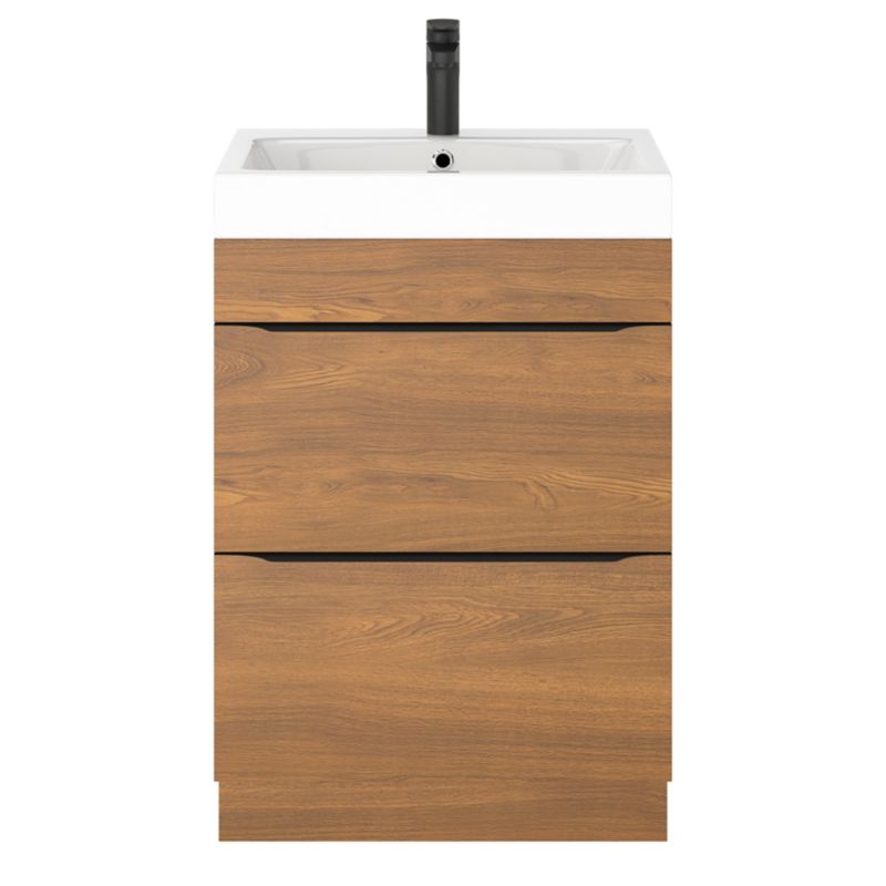 Szafka pod umywalkę Goodhome Imandra stojąca 60 cm orzech