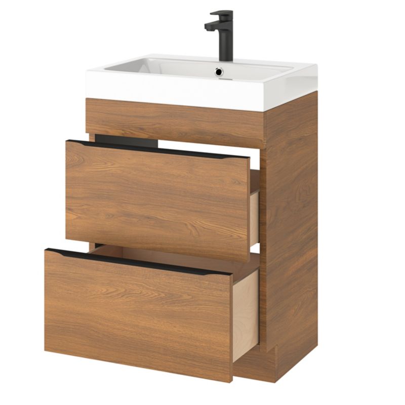 Szafka pod umywalkę Goodhome Imandra stojąca 60 cm orzech