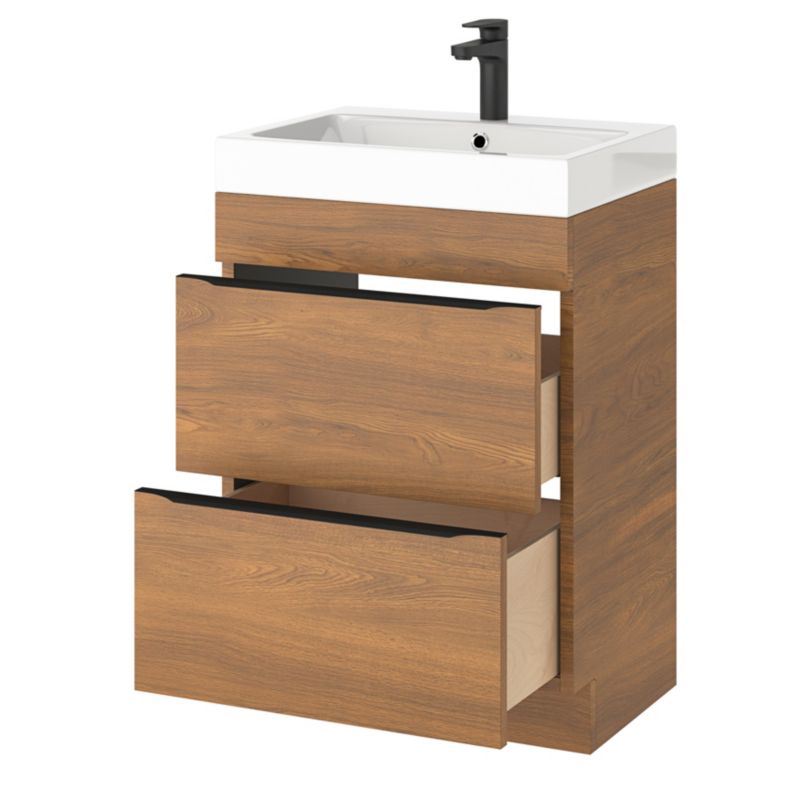 Szafka pod umywalkę Goodhome Imandra stojąca 60 cm orzech