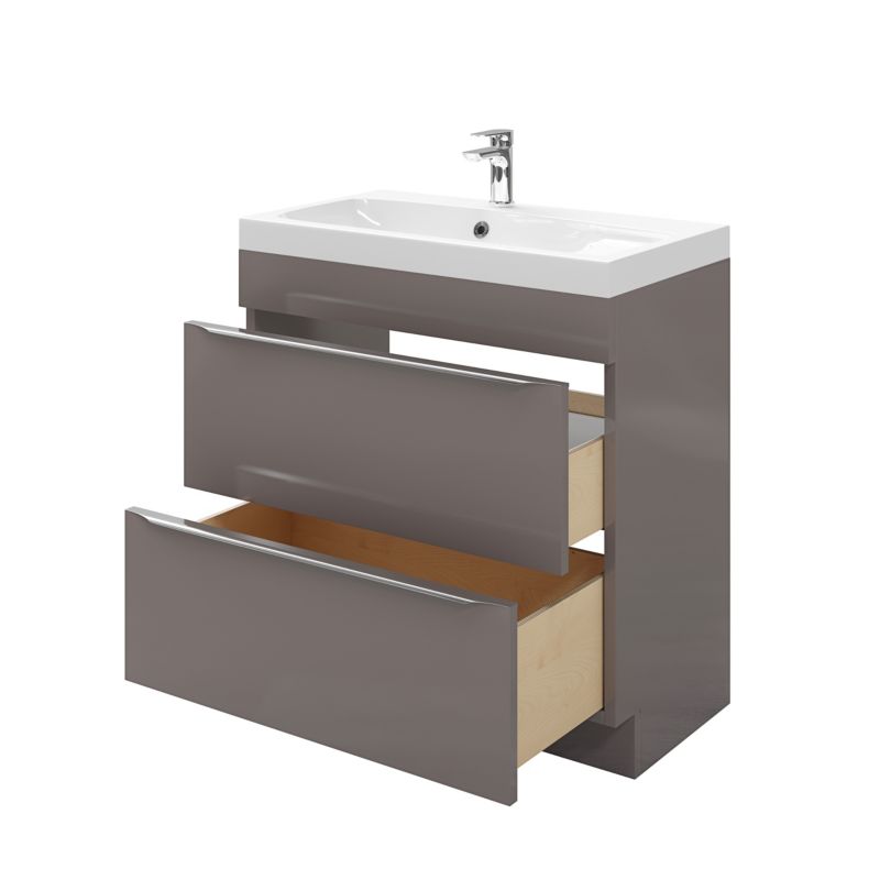 Szafka pod umywalkę GoodHome Imandra stojąca 80 cm antracyt