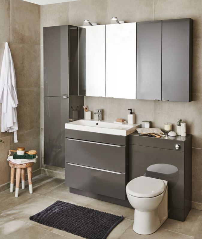 Szafka pod umywalkę GoodHome Imandra stojąca 80 cm antracyt