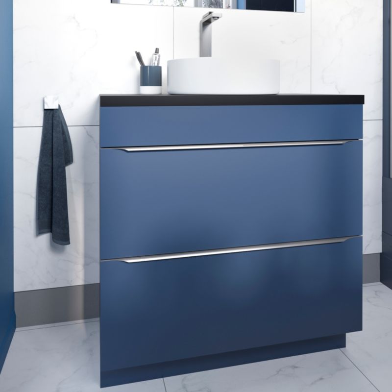 Szafka pod umywalkę GoodHome Imandra stojąca 80 cm granatowy mat