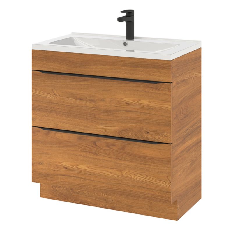 Szafka pod umywalkę Goodhome Imandra stojąca 80 cm orzech