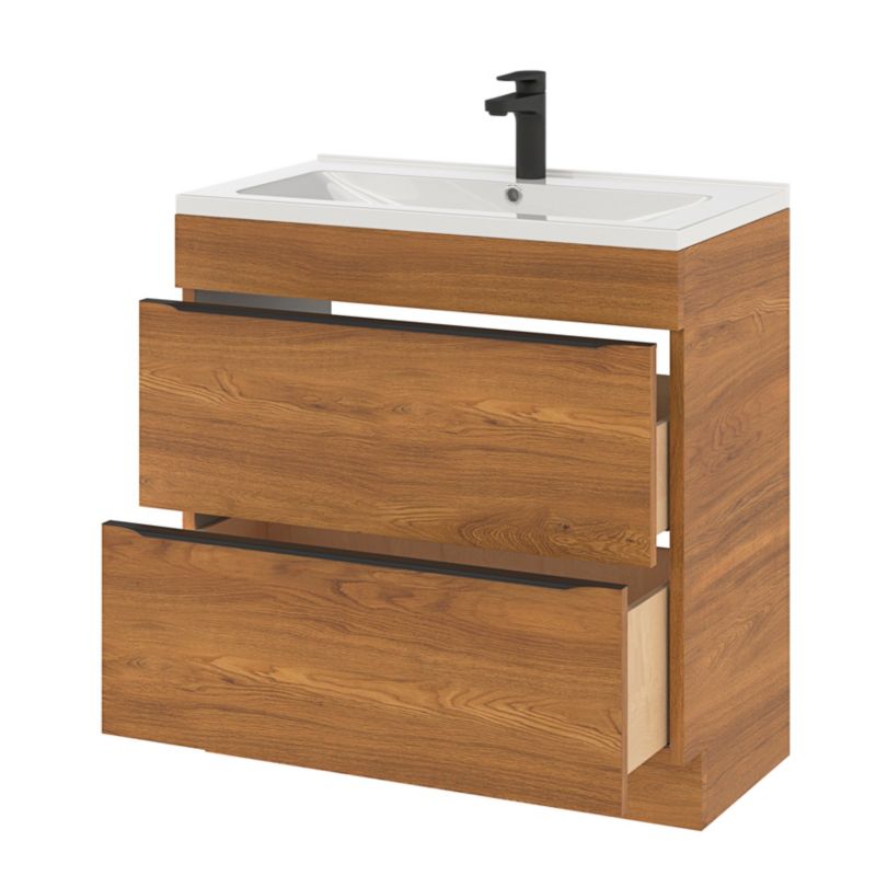 Szafka pod umywalkę Goodhome Imandra stojąca 80 cm orzech