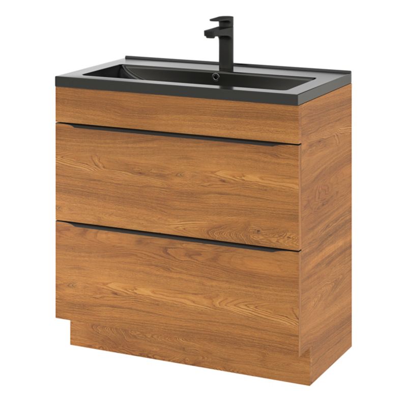 Szafka pod umywalkę Goodhome Imandra stojąca 80 cm orzech