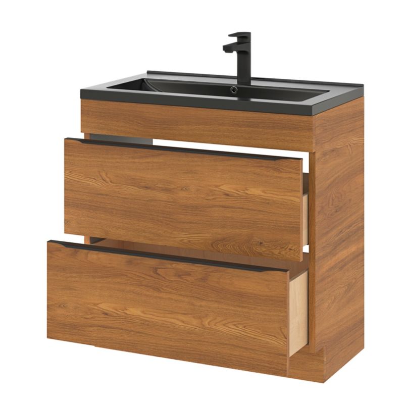 Szafka pod umywalkę Goodhome Imandra stojąca 80 cm orzech