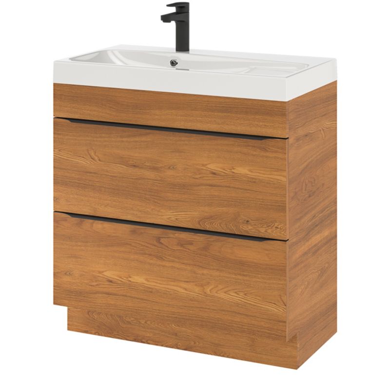 Szafka pod umywalkę Goodhome Imandra stojąca 80 cm orzech