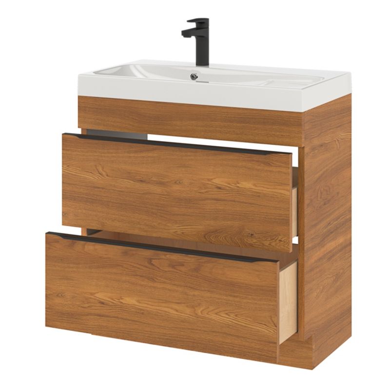 Szafka pod umywalkę Goodhome Imandra stojąca 80 cm orzech