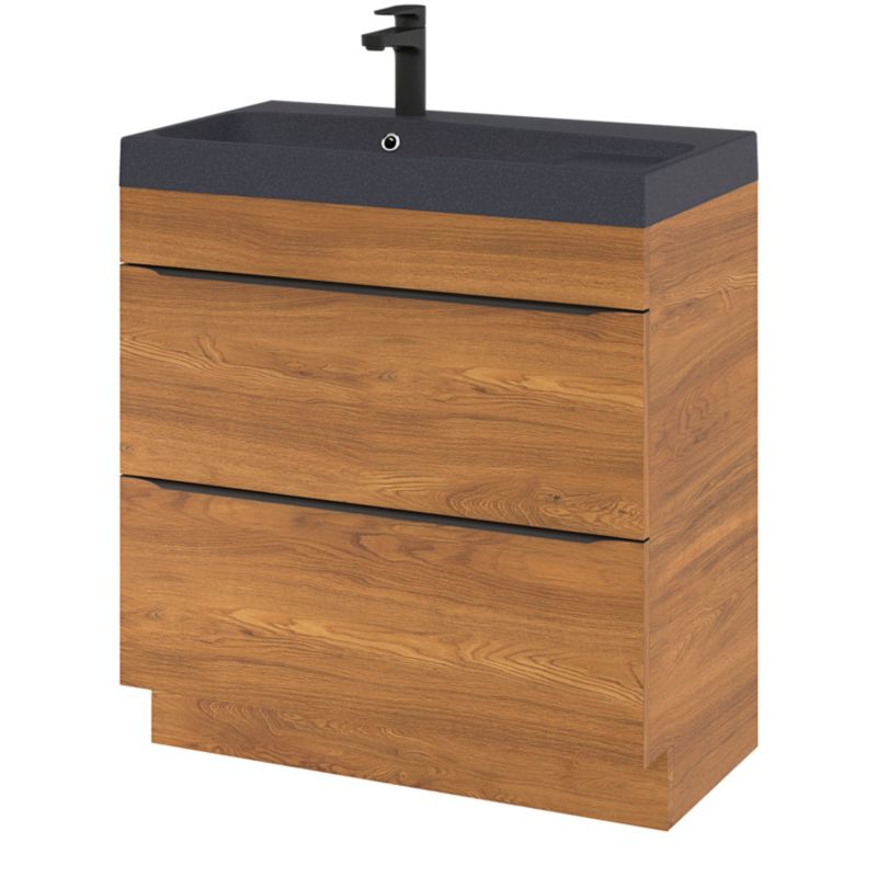 Szafka pod umywalkę Goodhome Imandra stojąca 80 cm orzech