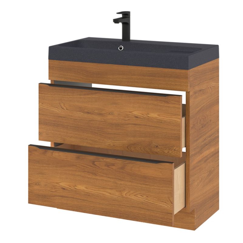 Szafka pod umywalkę Goodhome Imandra stojąca 80 cm orzech