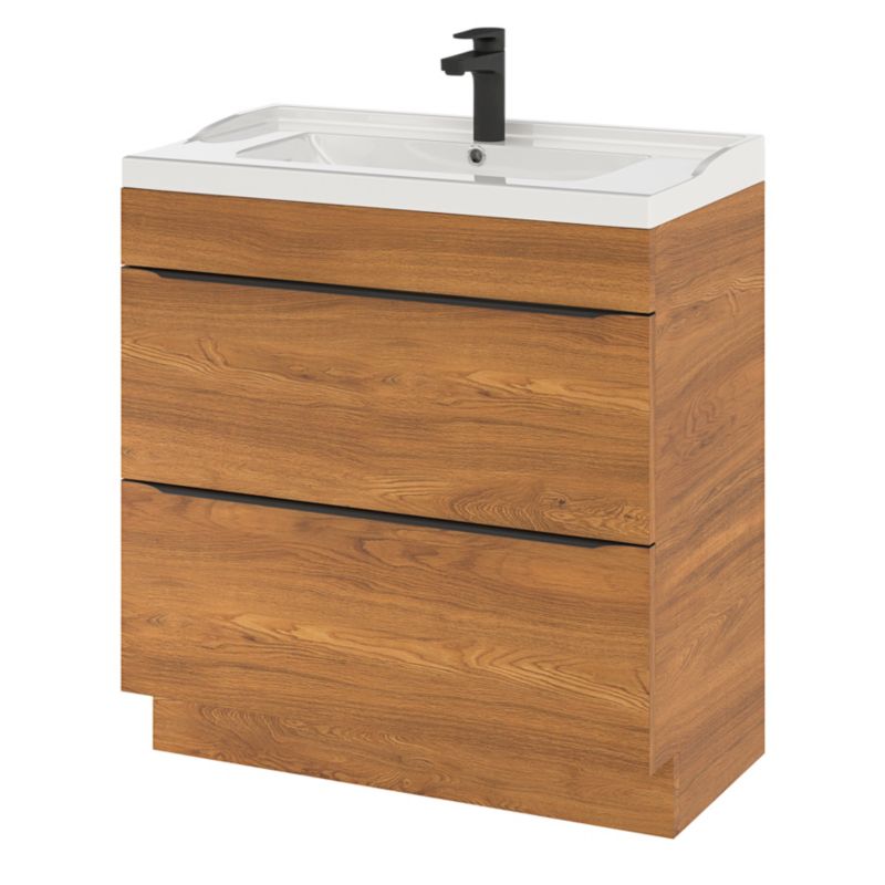 Szafka pod umywalkę Goodhome Imandra stojąca 80 cm orzech