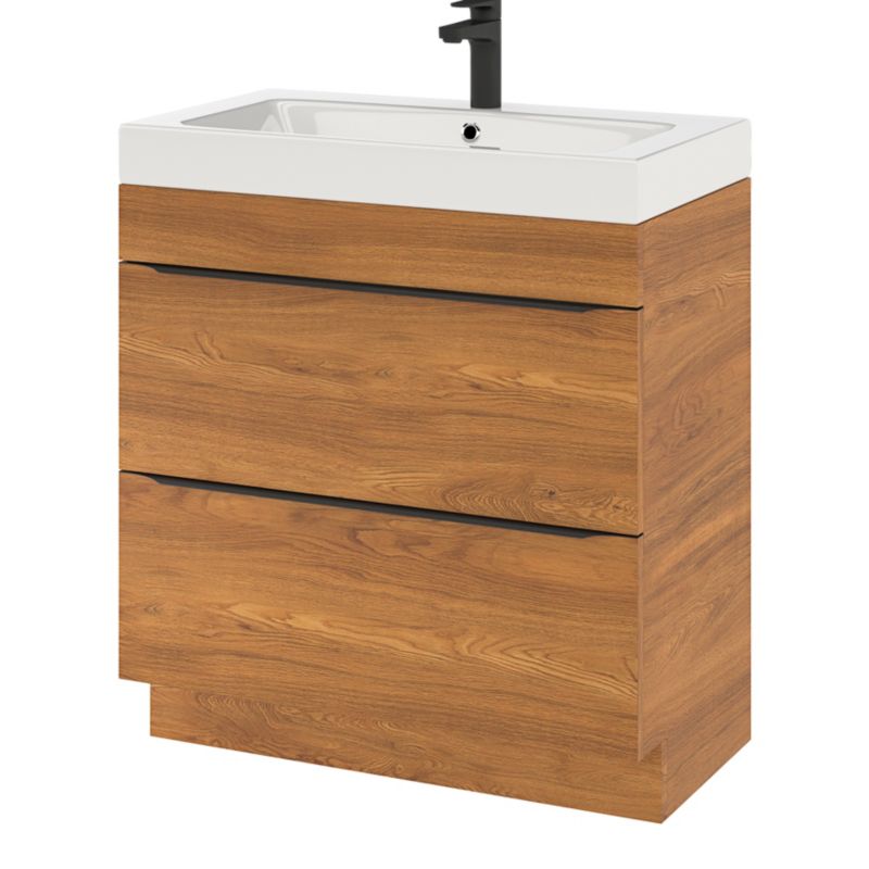 Szafka pod umywalkę Goodhome Imandra stojąca 80 cm orzech