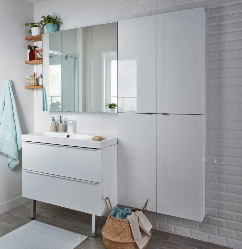 Szafka pod umywalkę GoodHome Imandra wisząca 100 cm biała
