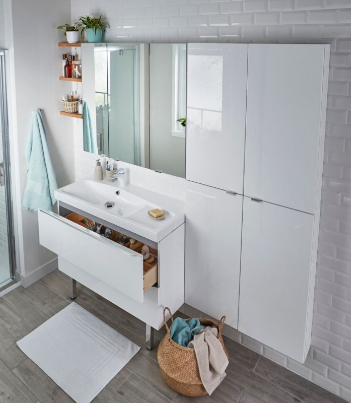 Szafka pod umywalkę GoodHome Imandra wisząca 100 cm biała