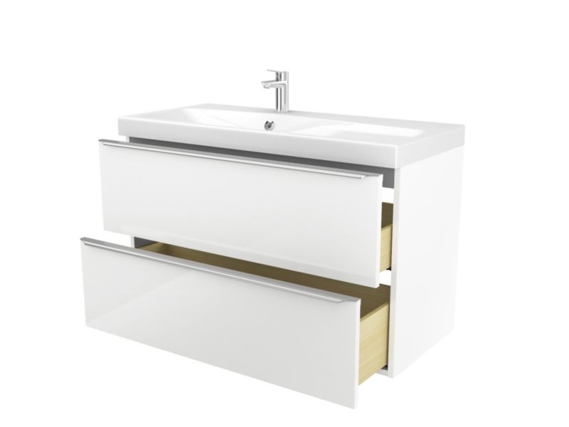 Szafka pod umywalkę GoodHome Imandra wisząca 100 cm biała