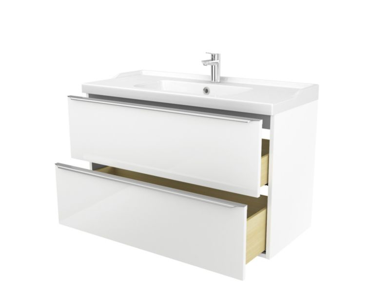 Szafka pod umywalkę GoodHome Imandra wisząca 100 cm biała