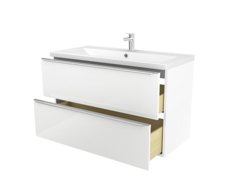 Szafka pod umywalkę GoodHome Imandra wisząca 100 cm biała