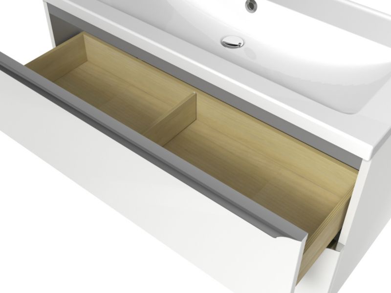 Szafka pod umywalkę GoodHome Imandra wisząca 100 cm biała