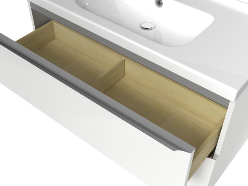 Szafka pod umywalkę GoodHome Imandra wisząca 100 cm biała
