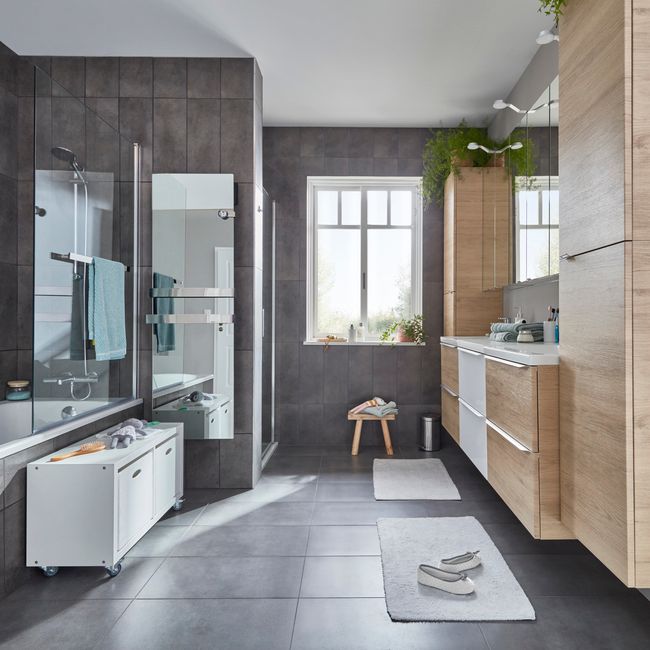 Szafka pod umywalkę GoodHome Imandra wisząca 100 cm dąb