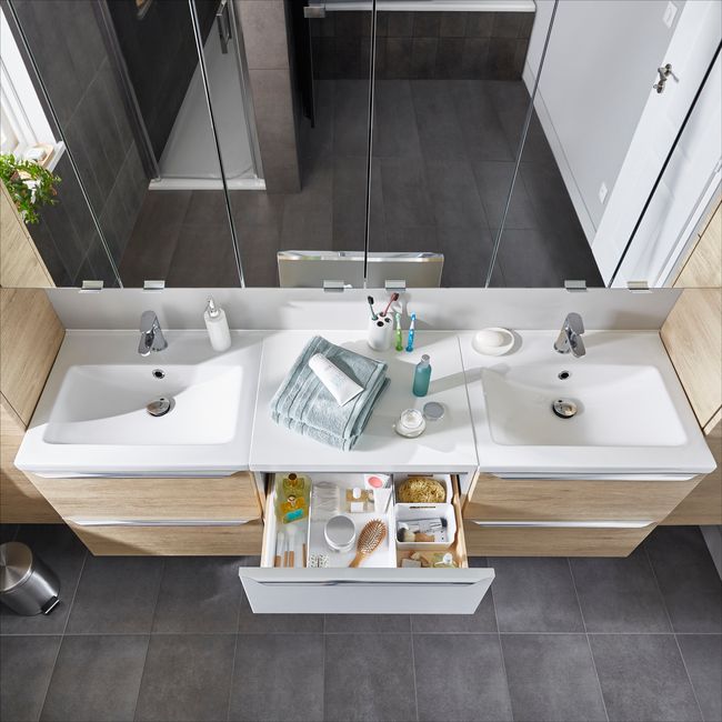 Szafka pod umywalkę GoodHome Imandra wisząca 100 cm dąb