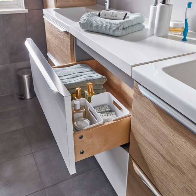 Szafka pod umywalkę GoodHome Imandra wisząca 100 cm dąb