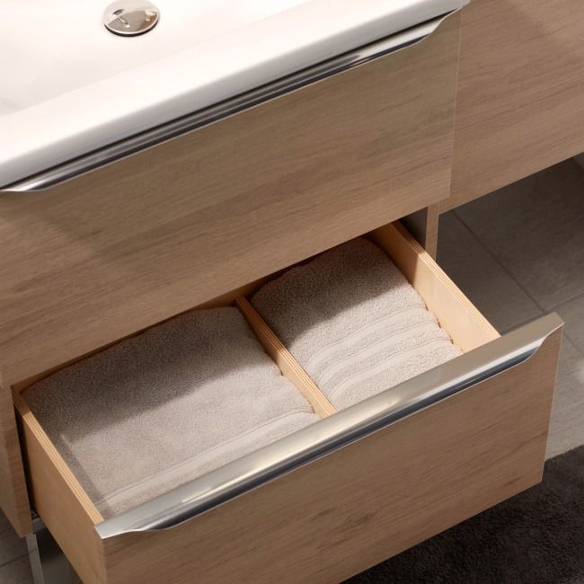Szafka pod umywalkę GoodHome Imandra wisząca 100 cm dąb