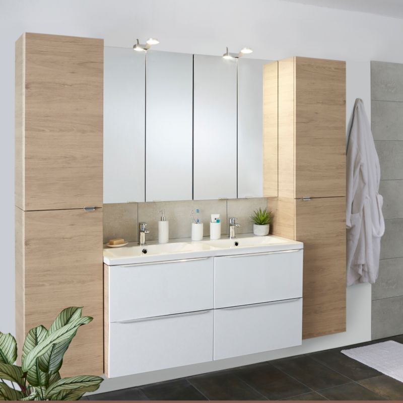 Szafka pod umywalkę GoodHome Imandra wisząca 120 cm biała