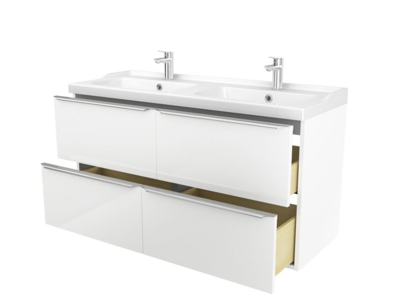 Szafka pod umywalkę GoodHome Imandra wisząca 120 cm biała