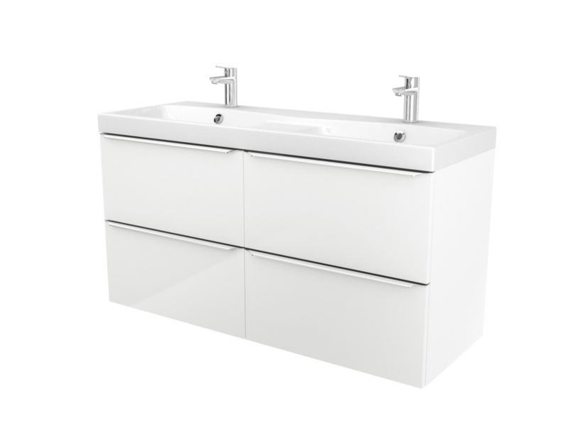 Szafka pod umywalkę GoodHome Imandra wisząca 120 cm biała