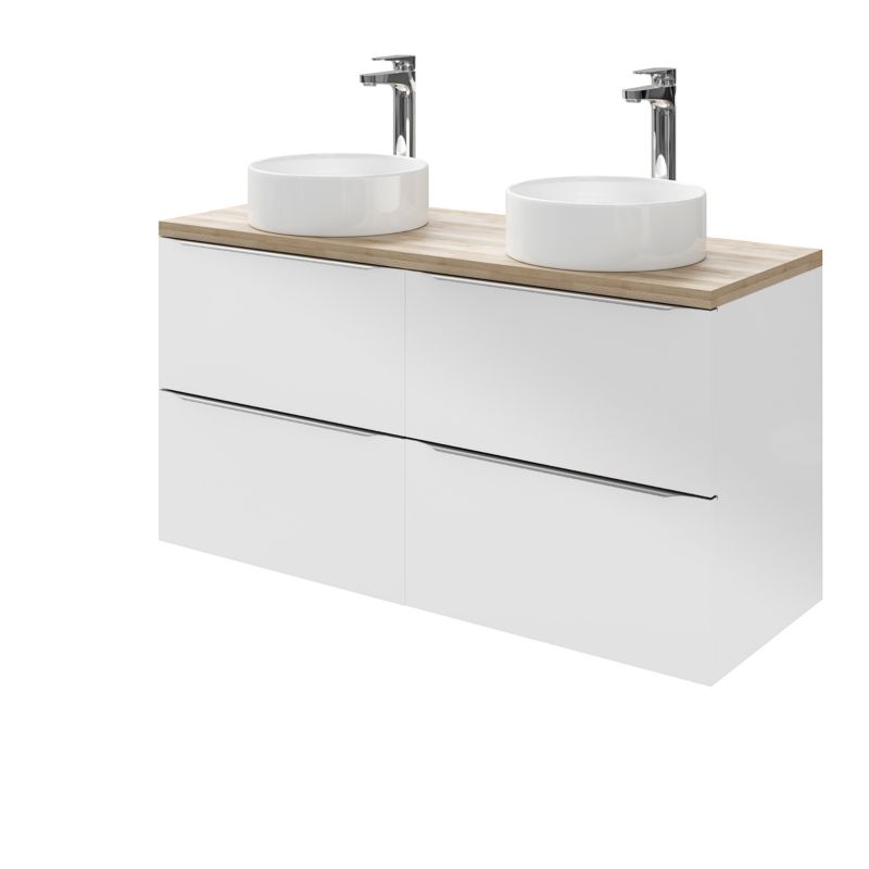Szafka pod umywalkę GoodHome Imandra wisząca 120 cm biała
