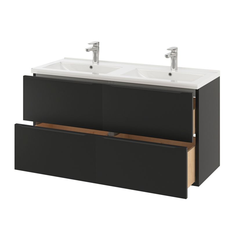Szafka pod umywalkę GoodHome Imandra wisząca 120 cm czarny mat