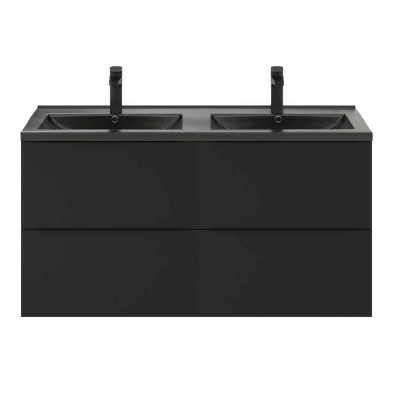Szafka pod umywalkę GoodHome Imandra wisząca 120 cm czarny mat