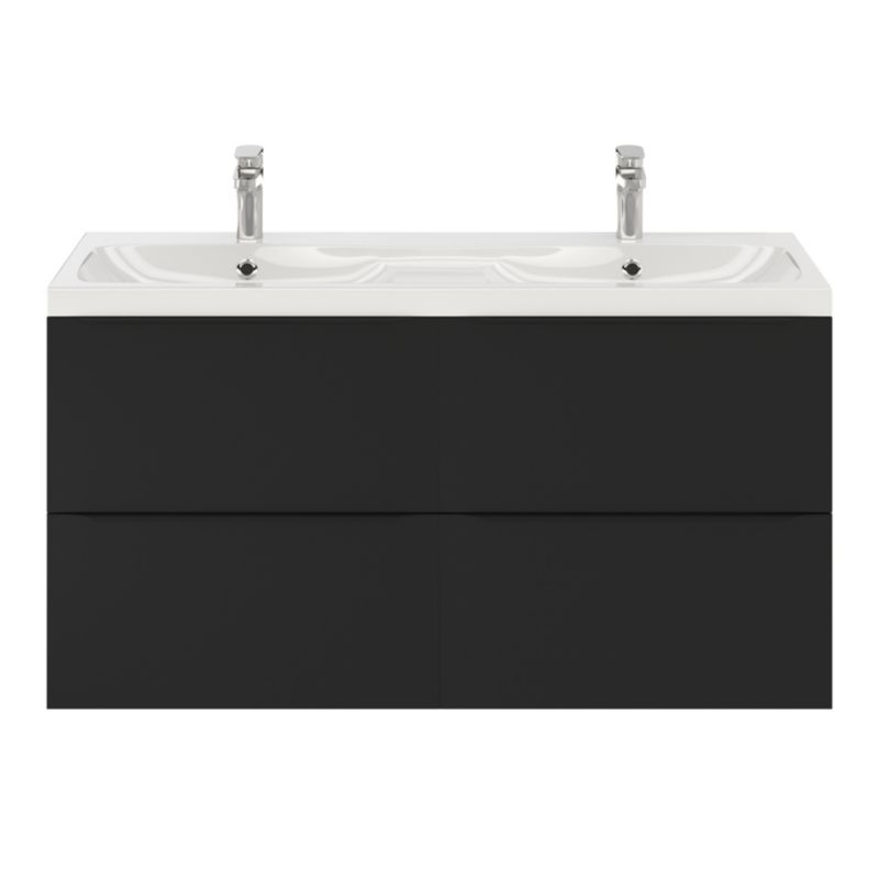Szafka pod umywalkę GoodHome Imandra wisząca 120 cm czarny mat