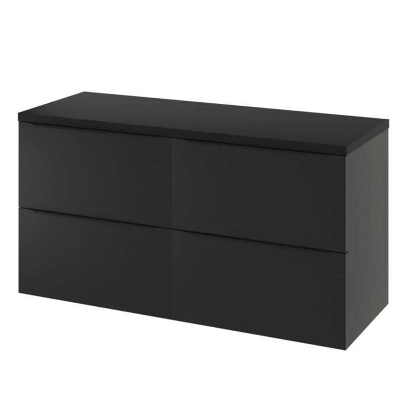 Szafka pod umywalkę GoodHome Imandra wisząca 120 cm czarny mat