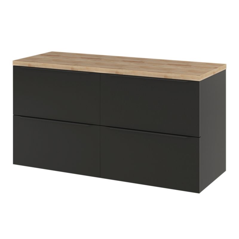 Szafka pod umywalkę GoodHome Imandra wisząca 120 cm czarny mat