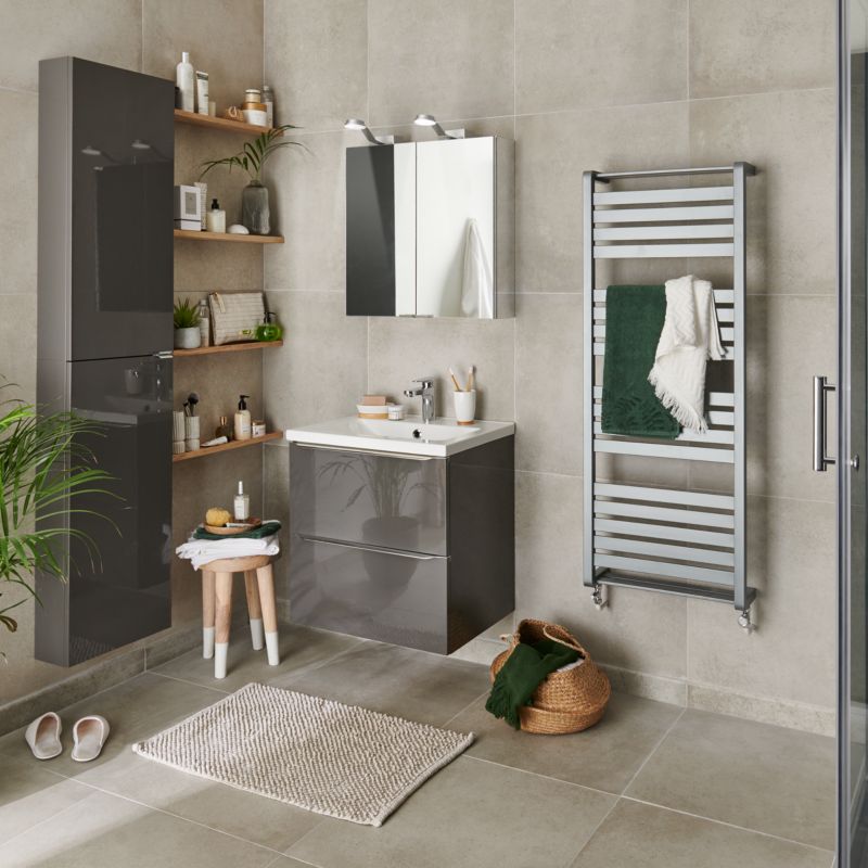 Szafka pod umywalkę GoodHome Imandra wisząca 60 cm antracyt