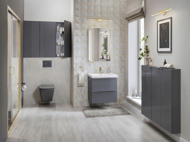 Szafka pod umywalkę GoodHome Imandra wisząca 60 cm antracyt