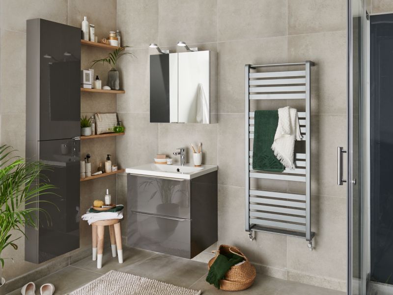 Szafka pod umywalkę GoodHome Imandra wisząca 60 cm antracyt