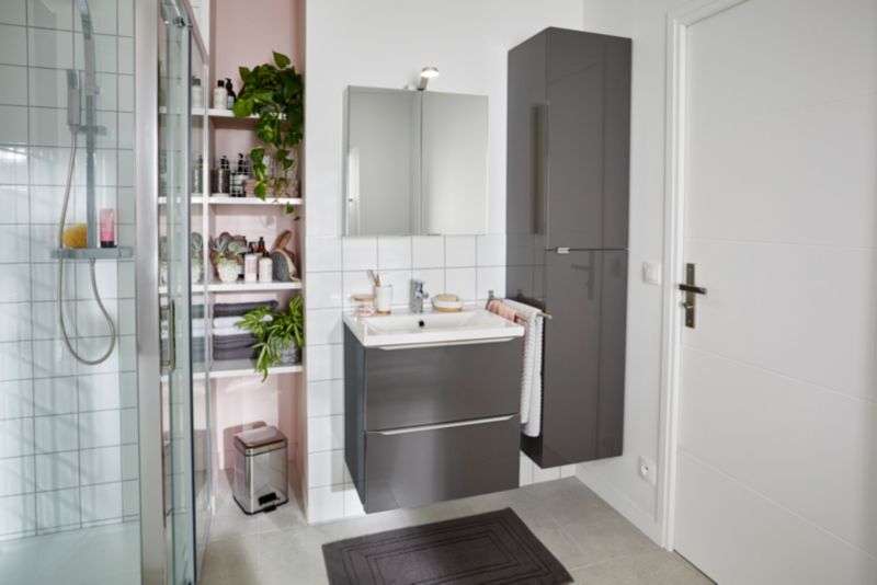 Szafka pod umywalkę GoodHome Imandra wisząca 60 cm antracyt
