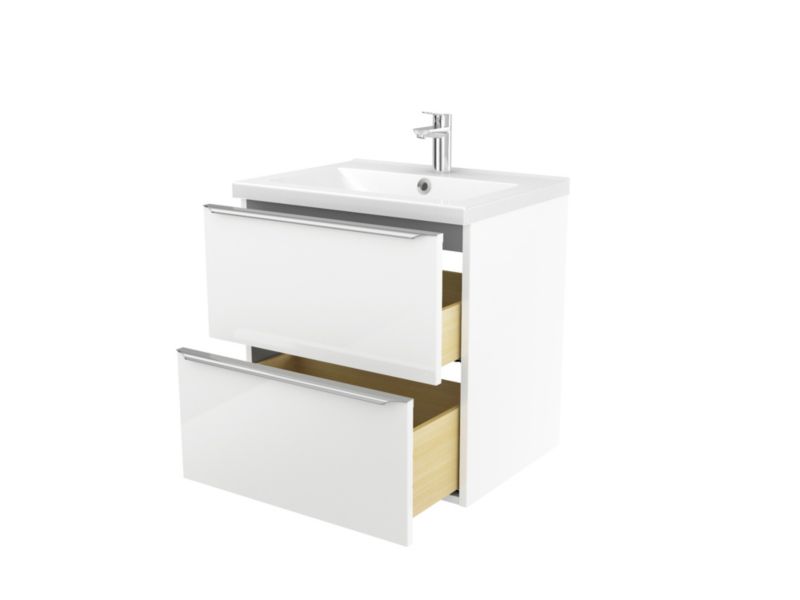 Szafka pod umywalkę GoodHome Imandra wisząca 60 cm biała