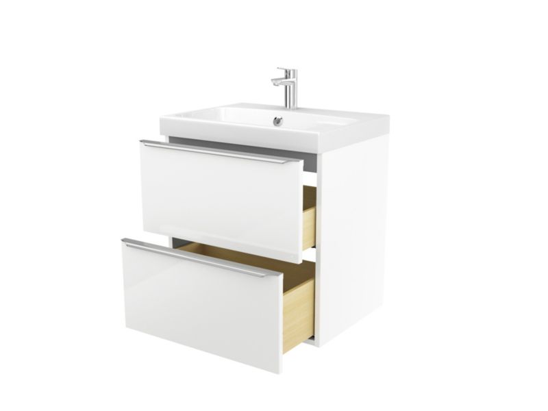 Szafka pod umywalkę GoodHome Imandra wisząca 60 cm biała