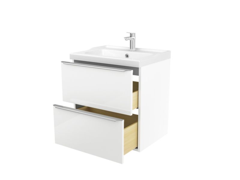 Szafka pod umywalkę GoodHome Imandra wisząca 60 cm biała
