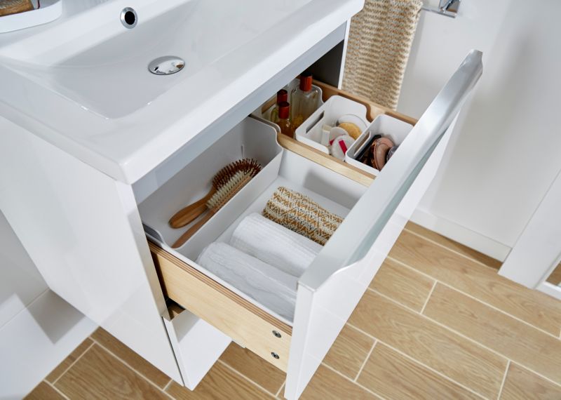 Szafka pod umywalkę GoodHome Imandra wisząca 60 cm biała