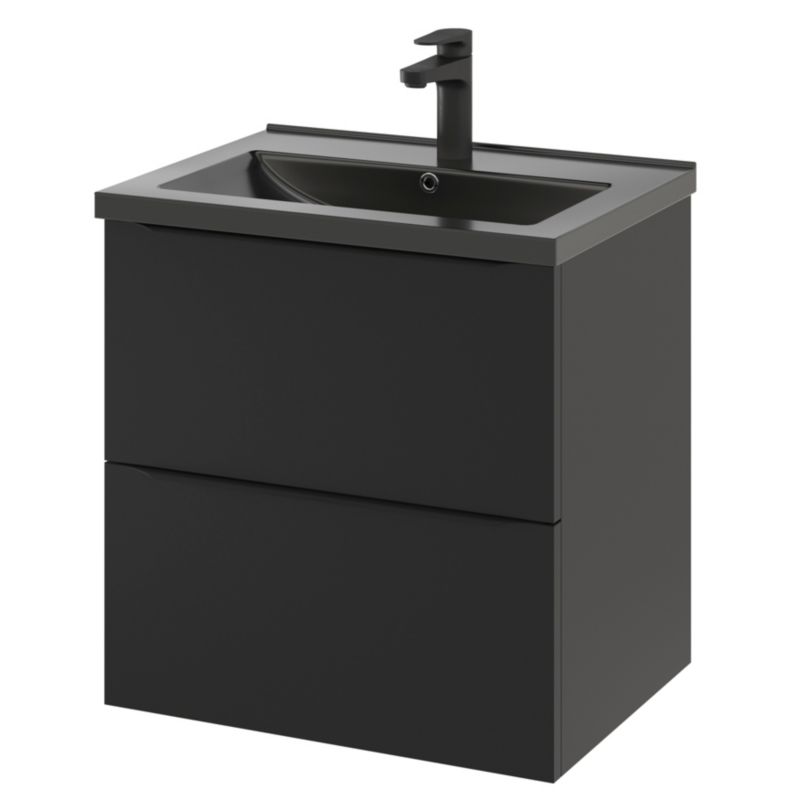 Szafka pod umywalkę GoodHome Imandra wisząca 60 cm czarny mat